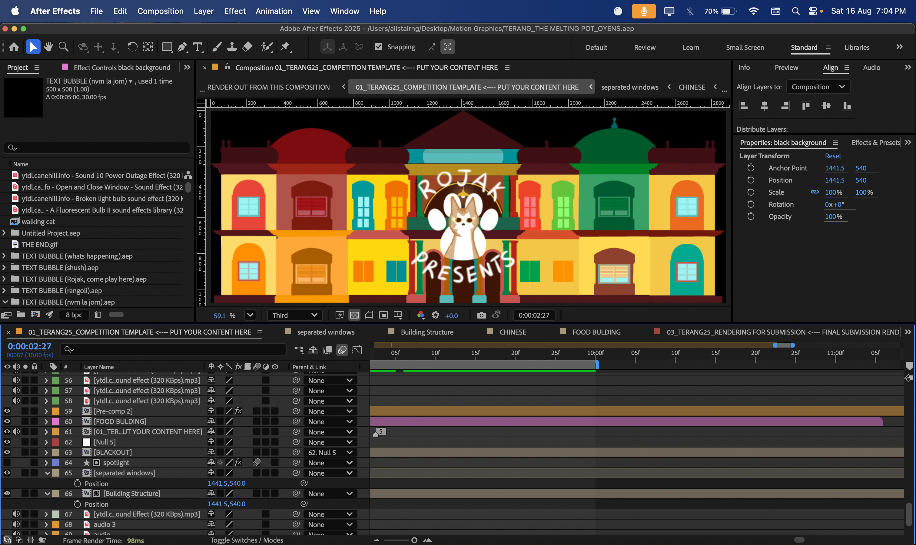The Melting Pot After Effects production progress 1